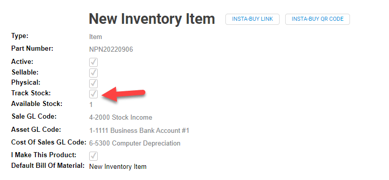Track on saved product